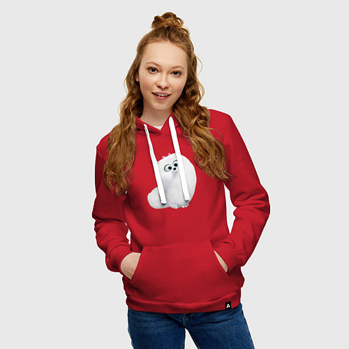 Женская толстовка-худи Белая кошка Гиджет / Красный – фото 3