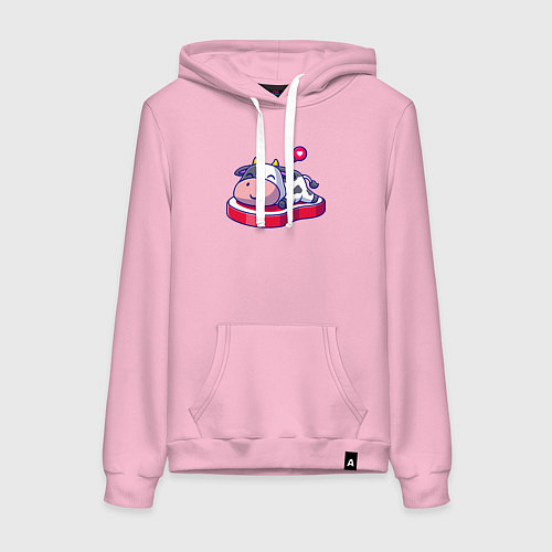 Женская толстовка-худи Добрая корова / Светло-розовый – фото 1