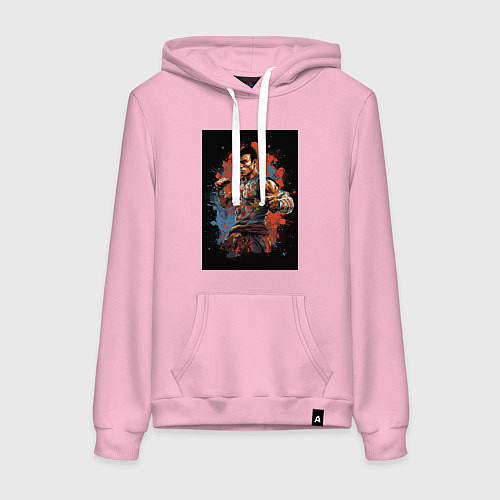 Женская толстовка-худи Тайский боец / Светло-розовый – фото 1