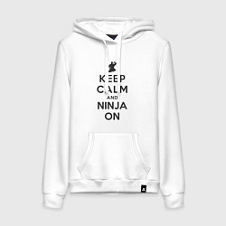 Женская толстовка-худи Keep calm and ninja on