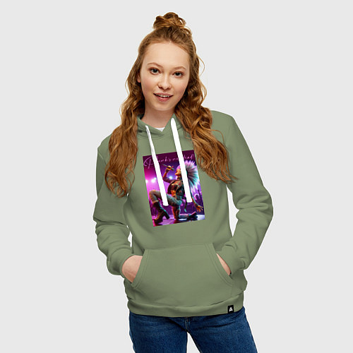 Женская толстовка-худи Барби поёт панк-рок / Авокадо – фото 3