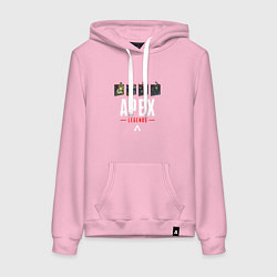 Толстовка-худи хлопковая женская Апекс легенд - все герои, цвет: светло-розовый