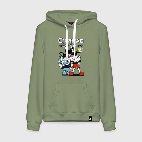 Женская толстовка-худи Чашки и дьявол / Авокадо – фото 1