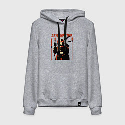 Толстовка-худи хлопковая женская Helldivers 2: Демократия, цвет: меланж