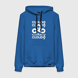 Толстовка-худи хлопковая женская Cloud9 - in logo, цвет: синий