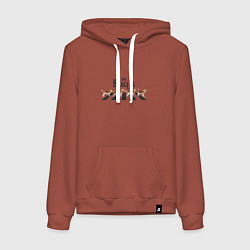 Толстовка-худи хлопковая женская Битлс бигли, цвет: кирпичный