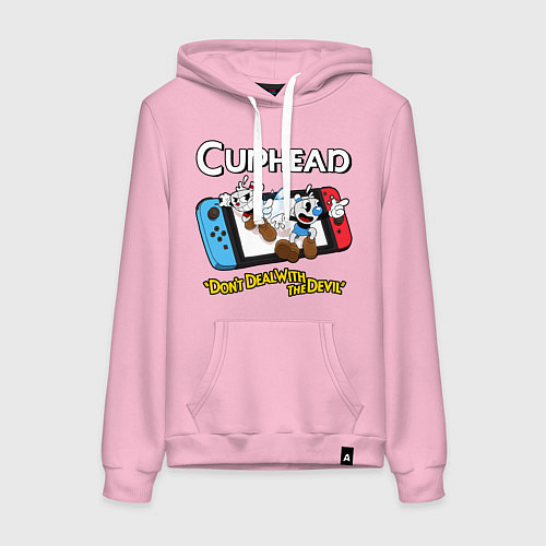 Женская толстовка-худи Switch cuphead / Светло-розовый – фото 1