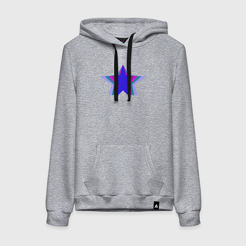 Женская толстовка-худи Звезда в перспективе / Меланж – фото 1