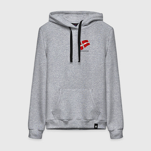 Женская толстовка-худи Im Danish - motto / Меланж – фото 1