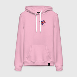 Толстовка-худи хлопковая женская Im British - motto, цвет: светло-розовый