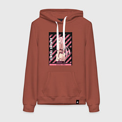 Толстовка-худи хлопковая женская Франкс Зеро Ту, цвет: кирпичный