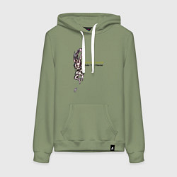 Толстовка-худи хлопковая женская Depeche Mode - Shake the disease single, цвет: авокадо