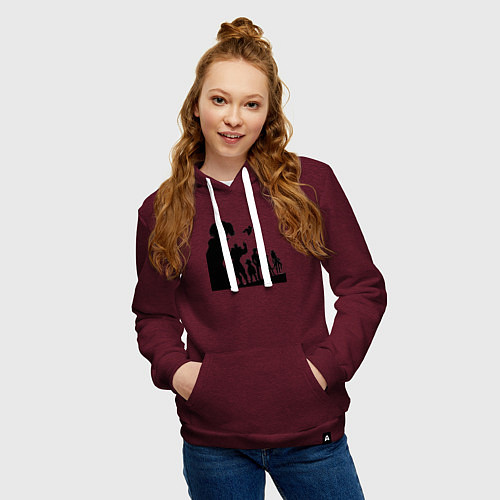 Женская толстовка-худи Команда Семь смертных грехов / Меланж-бордовый – фото 3