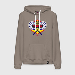 Толстовка-худи хлопковая женская Тенниска, цвет: утренний латте