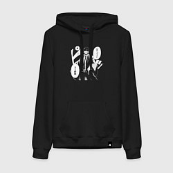 Толстовка-худи хлопковая женская Мэш Бёрндэд, цвет: черный