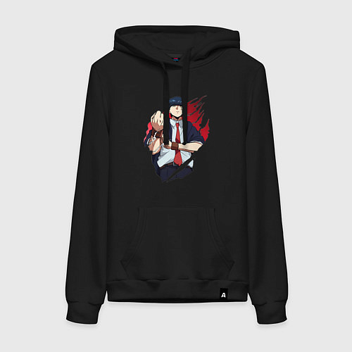 Женская толстовка-худи Мэш Бёрндэд маг / Черный – фото 1