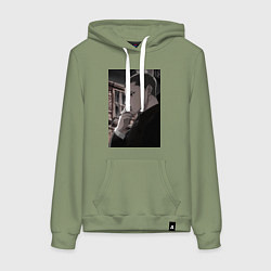 Толстовка-худи хлопковая женская Ведьма и чудовище Ашаф, цвет: авокадо