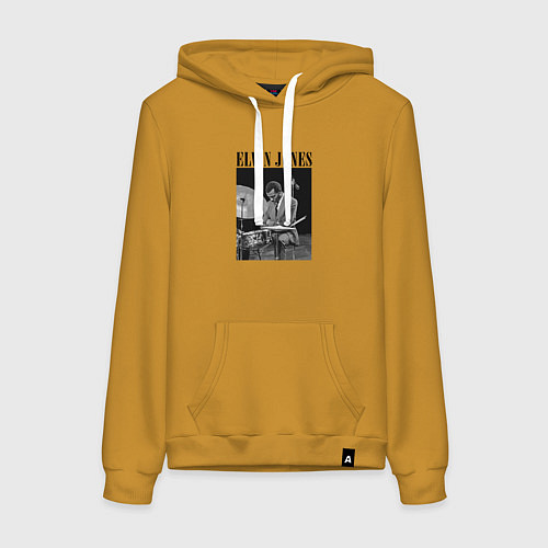 Женская толстовка-худи Elvin Jones great jazz drummer / Горчичный – фото 1