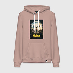 Толстовка-худи хлопковая женская Fallout - Lucy MacLean, цвет: пыльно-розовый