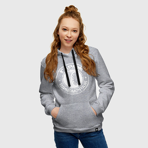 Женская толстовка-худи Tire service - шиномонтаж / Меланж – фото 3