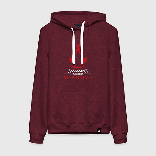 Женская толстовка-худи Assassins creed shadows logo / Меланж-бордовый – фото 1