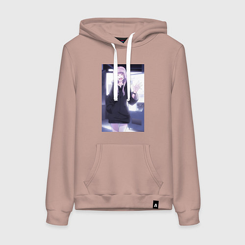 Женская толстовка-худи Надзуна Нанакуса - Песнь ночных сов / Пыльно-розовый – фото 1