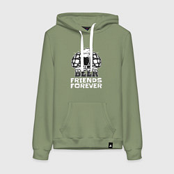 Толстовка-худи хлопковая женская Пивные друзья навсегда, цвет: авокадо