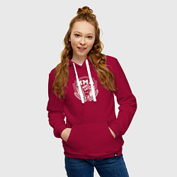Толстовка-худи хлопковая женская Кулак MMA, цвет: маджента — фото 2