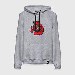 Толстовка-худи хлопковая женская Дикий кабанчик, цвет: меланж