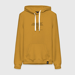 Толстовка-худи хлопковая женская Сингулярность, цвет: горчичный