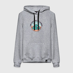 Толстовка-худи хлопковая женская Забавный инопланетянин в палатке кемпинг keep calm, цвет: меланж