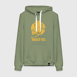 Толстовка-худи хлопковая женская Vault boy like print, цвет: авокадо