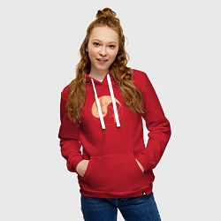 Толстовка-худи хлопковая женская Инь ян гитарки, цвет: красный — фото 2