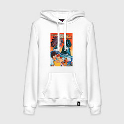 Толстовка-худи хлопковая женская Аниме корабль призрак, цвет: белый