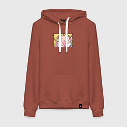 Толстовка-худи хлопковая женская Влюбленная сэйлор мун, цвет: кирпичный