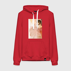 Толстовка-худи хлопковая женская Монолог фармацевта Маомао арт, цвет: красный