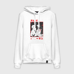 Толстовка-худи хлопковая женская Человек-бензопила Денджи Пауэр Аки Хаякава, цвет: белый