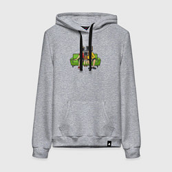 Толстовка-худи хлопковая женская Телевизионная семья, цвет: меланж