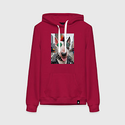 Толстовка-худи хлопковая женская Bully punk musician - ai art fantasy, цвет: маджента