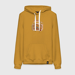 Толстовка-худи хлопковая женская Ведьмина служба доставки: Studio Ghibli, цвет: горчичный