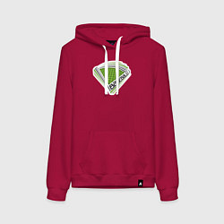 Толстовка-худи хлопковая женская Sport baseball, цвет: маджента