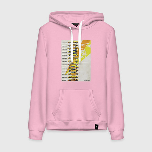 Женская толстовка-худи Lamborghini эволюция / Светло-розовый – фото 1