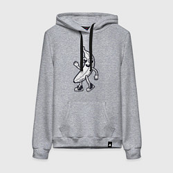 Толстовка-худи хлопковая женская Банановый человечек, цвет: меланж