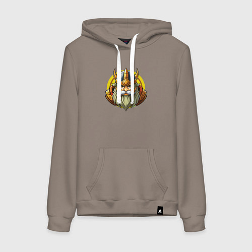 Женская толстовка-худи Голова война в шлеме / Утренний латте – фото 1