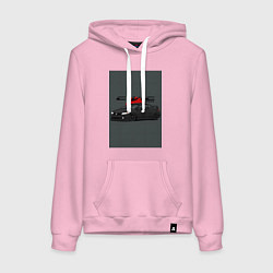 Толстовка-худи хлопковая женская Honda Civic, цвет: светло-розовый