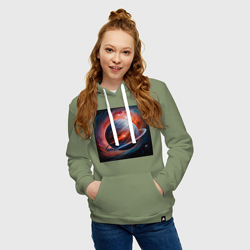 Женская толстовка-худи Огненная планета / Авокадо – фото 3