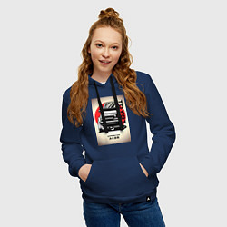 Толстовка-худи хлопковая женская Toyota Sprinter, цвет: тёмно-синий — фото 2