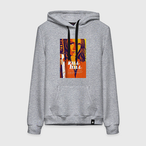 Женская толстовка-худи Kill bill - Uma Thurman / Меланж – фото 1