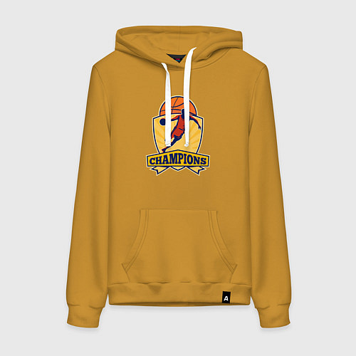 Женская толстовка-худи Champion basketball / Горчичный – фото 1