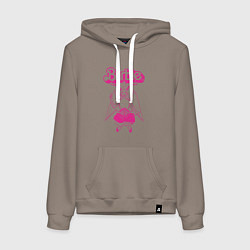 Толстовка-худи хлопковая женская Барби Бафомет, цвет: утренний латте